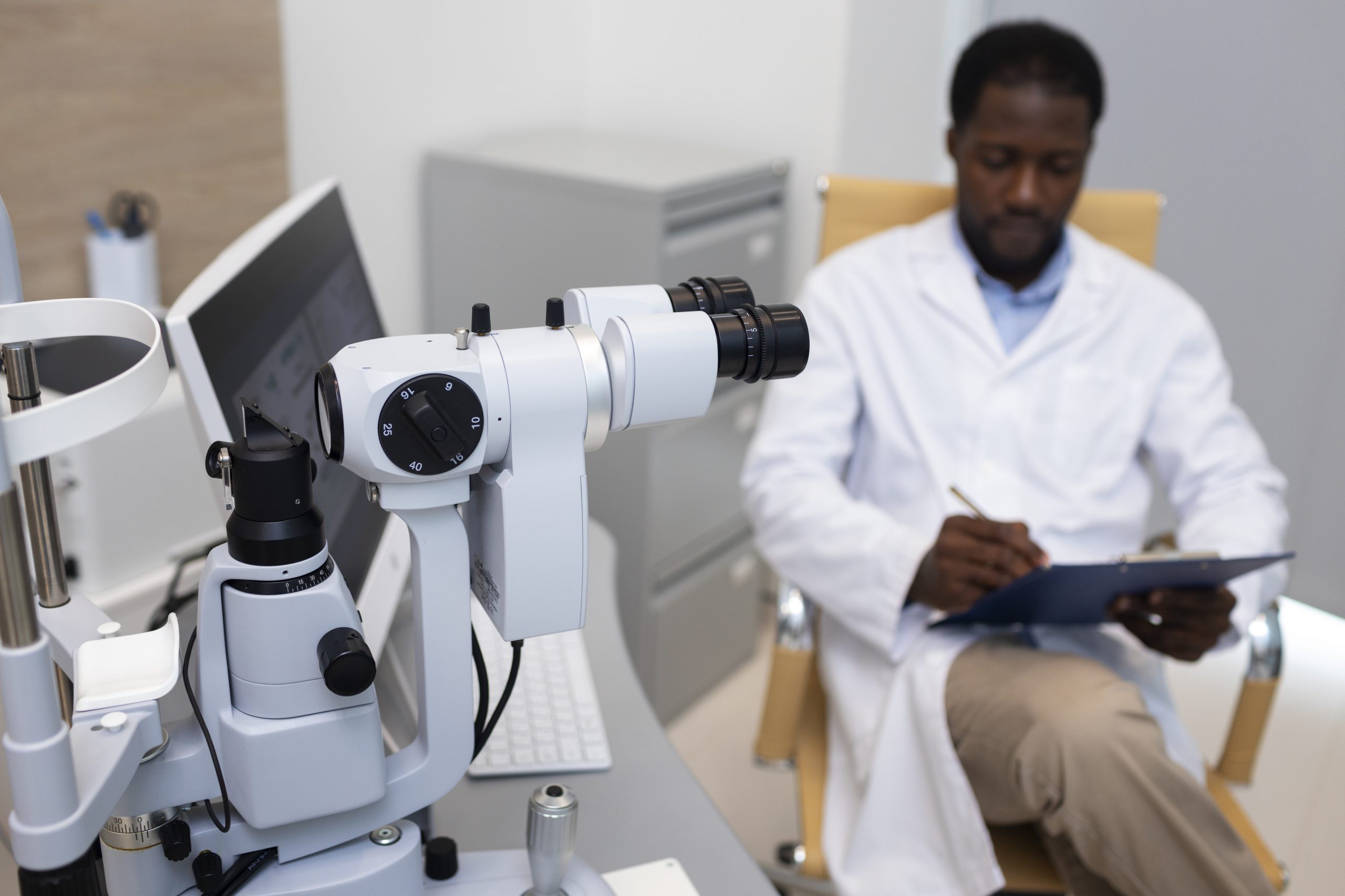 doctor patient ophthalmologist s office